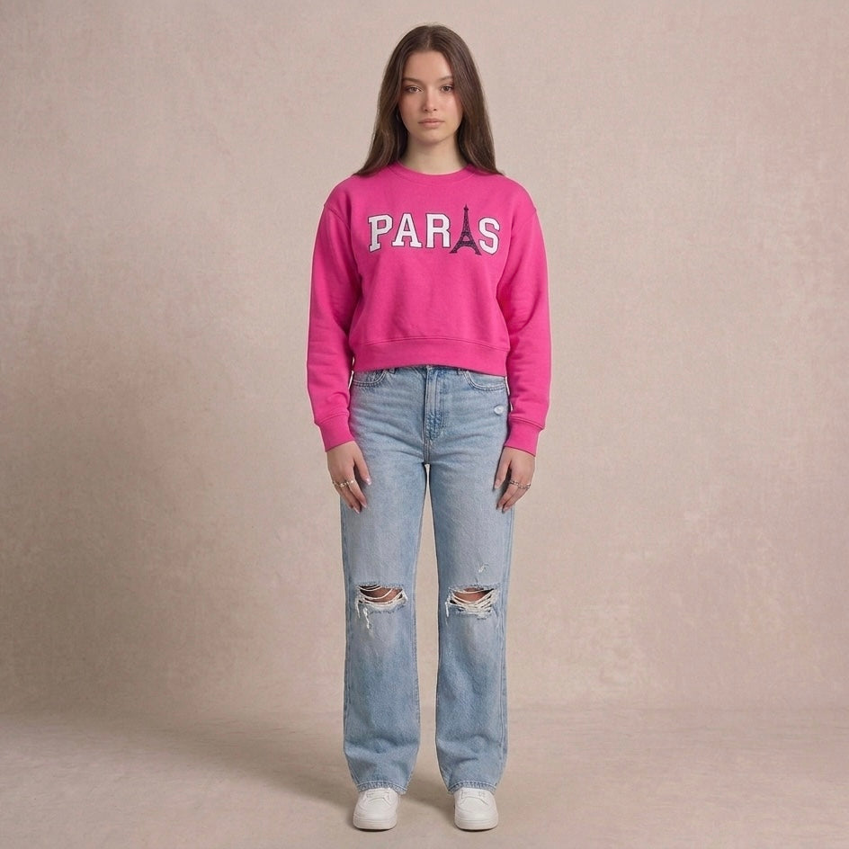 Polerón Paris Estampa Fucsia