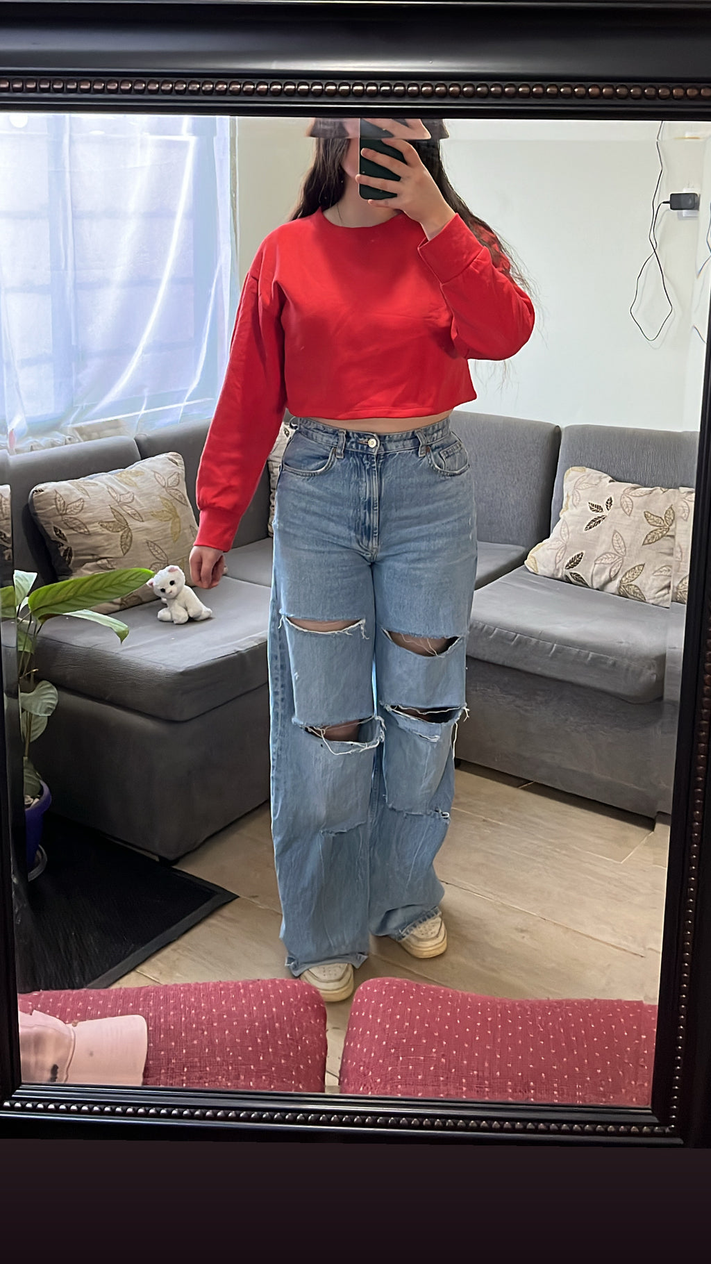 Polerón Cropped Básico Rojo