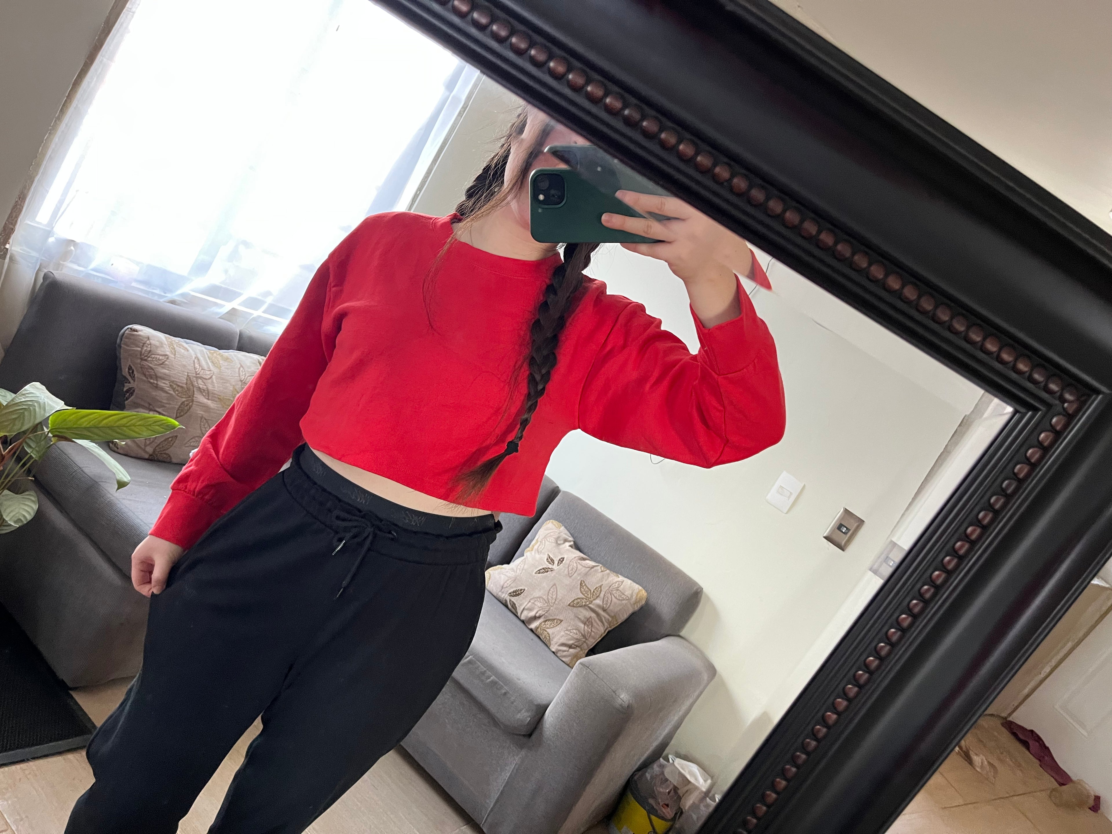 Polerón Cropped Básico Rojo