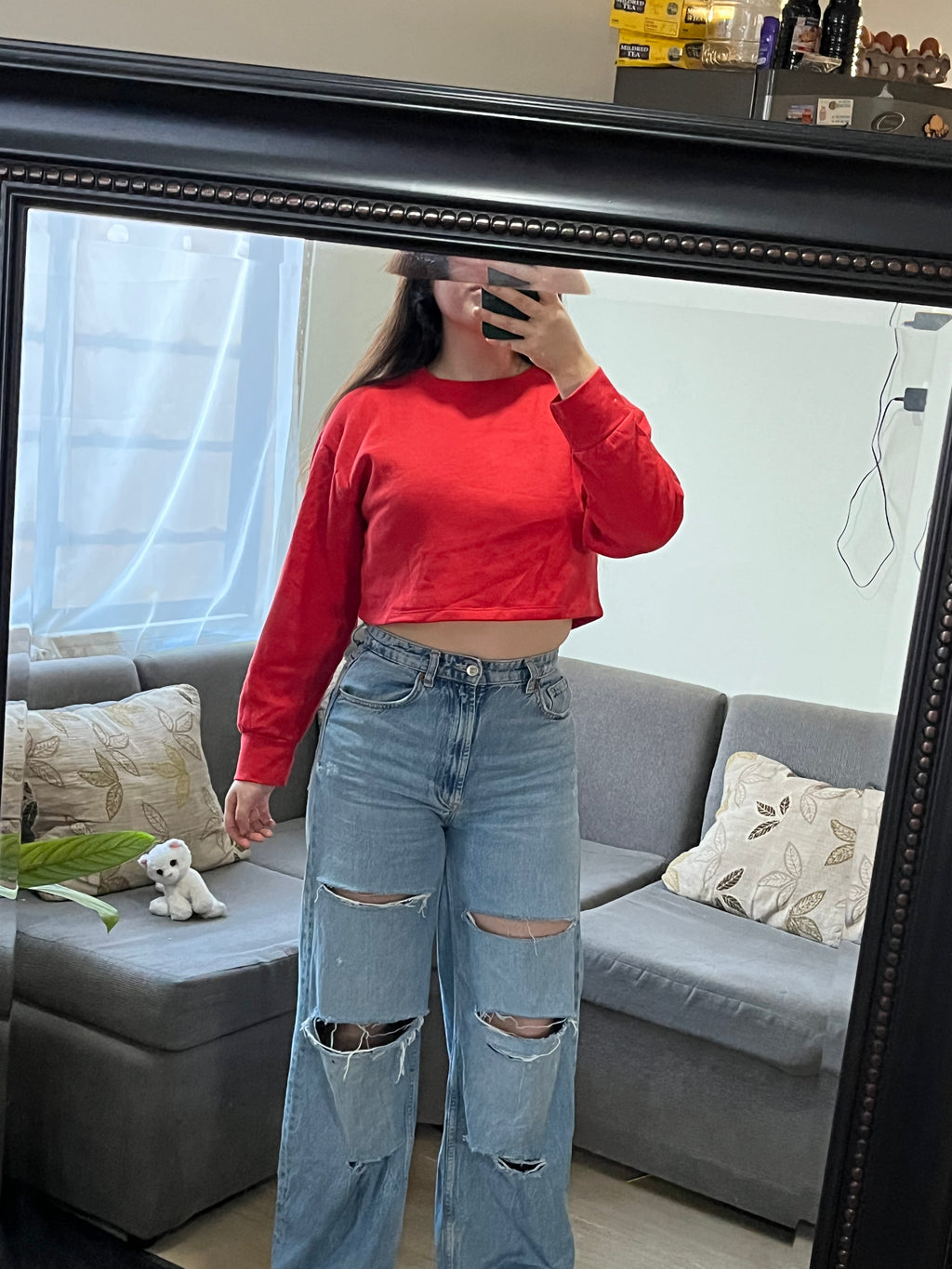 Polerón Cropped Básico Rojo